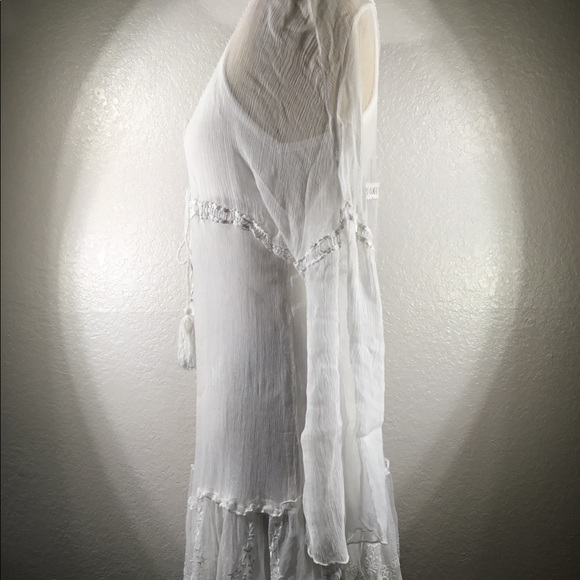 V Milano Blouse Made in Italy Silk Empire Tunic W/Slip One Size - Picture 3 of 6